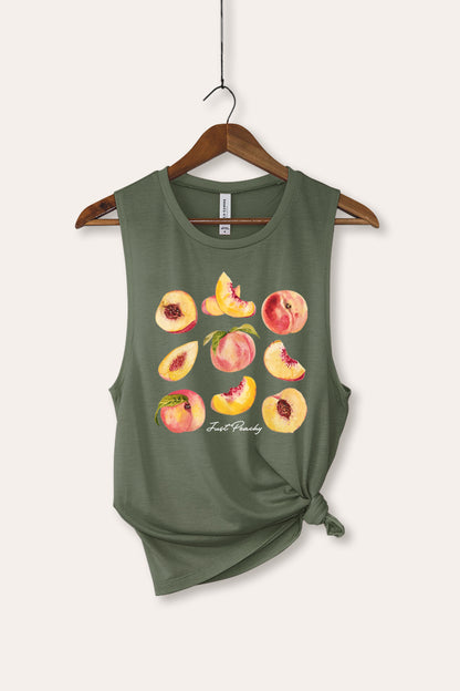 Just Peachy Fruit Graphic Women's Jersey Tank Top
