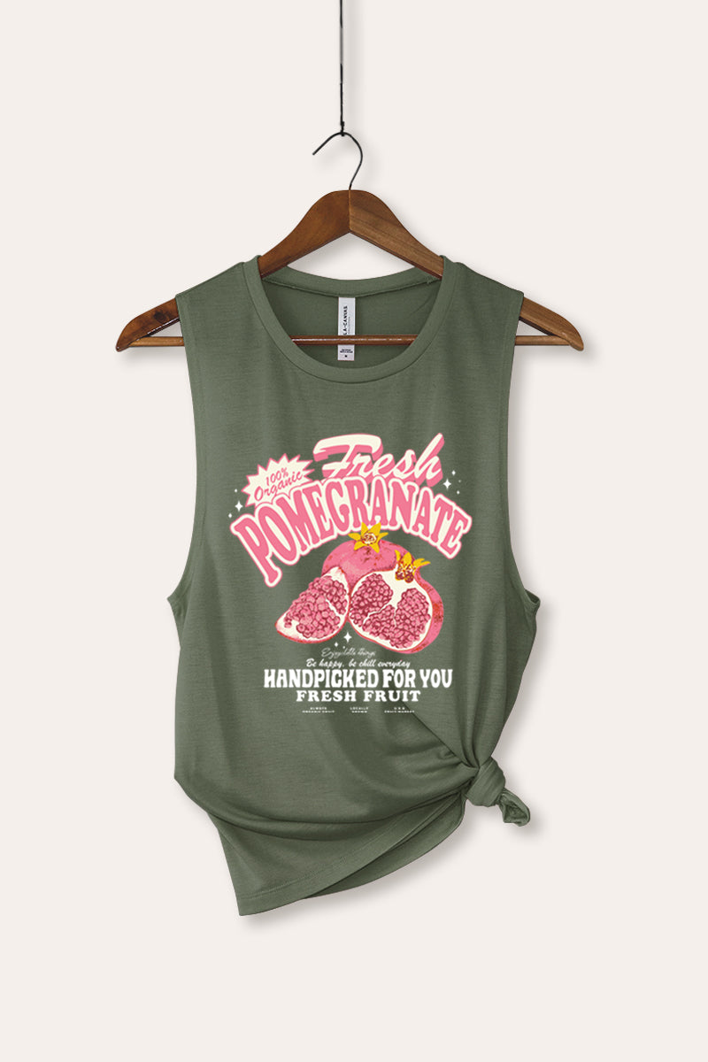 Fresh Pomegranate Fruit Graphic Women's Jersey Tank Top