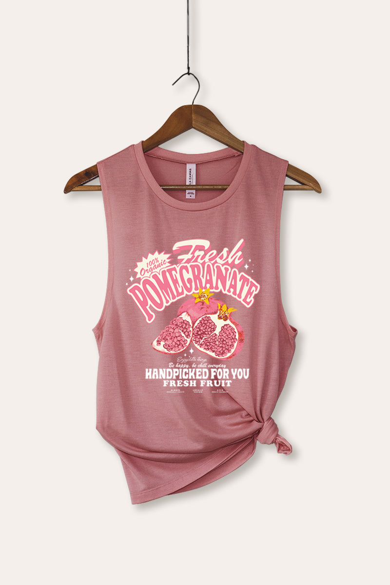 fresh pomegranate bella+canvas® graphic tank top