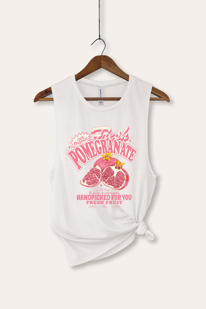 Fresh Pomegranate Fruit Graphic Women's Jersey Tank Top