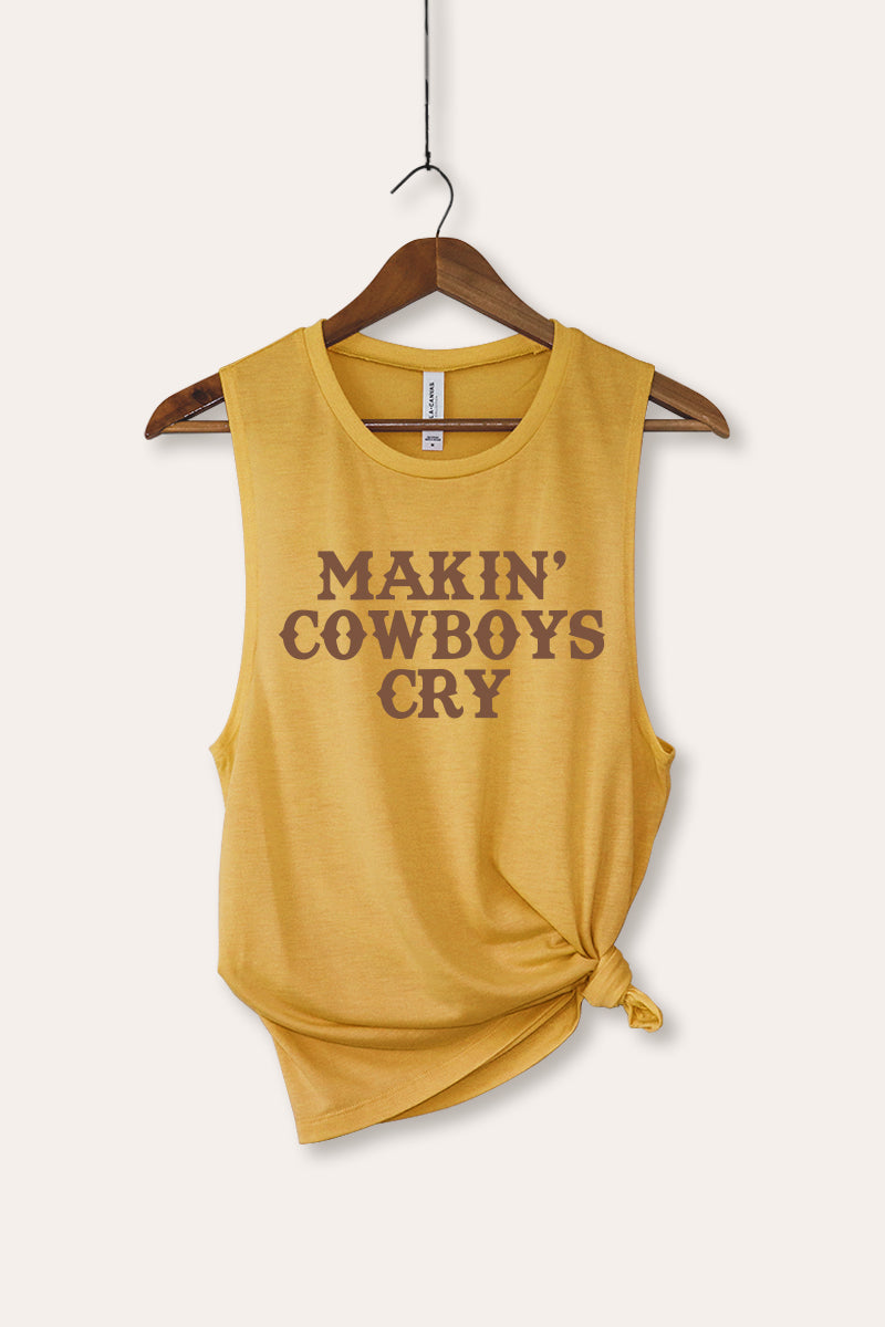 "makin' cowboys cry" graphic bella+canvas® tank top