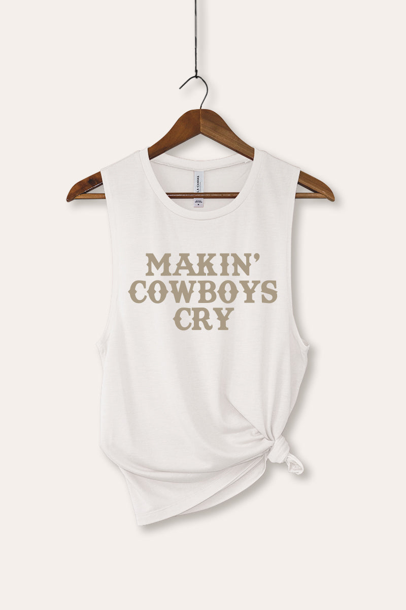 "makin' cowboys cry" graphic bella+canvas® tank top