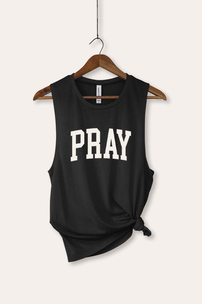 Pray Lettering Typography Women's Jersey Tank Top