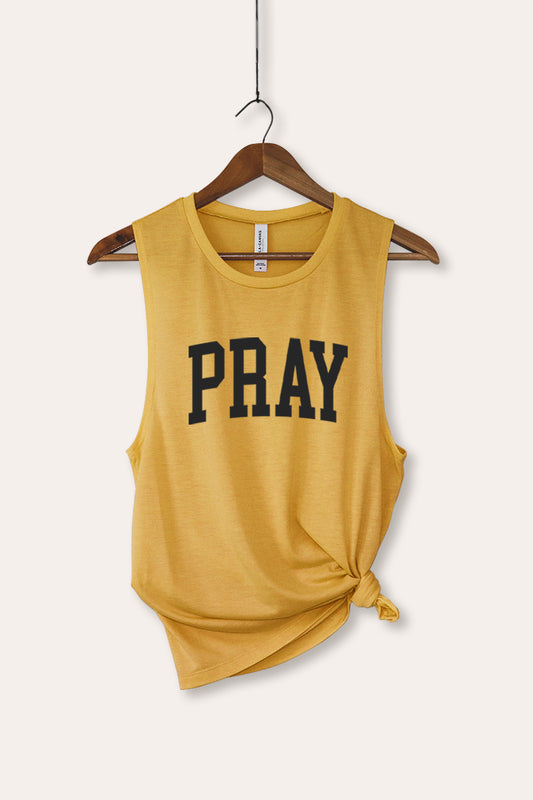 Pray Lettering Typography Women's Jersey Tank Top