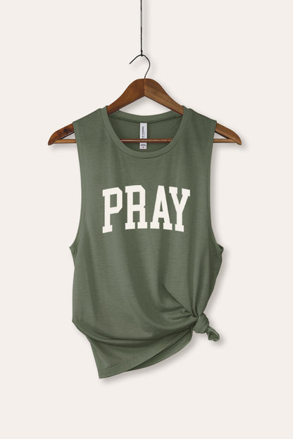Pray Lettering Typography Women's Jersey Tank Top