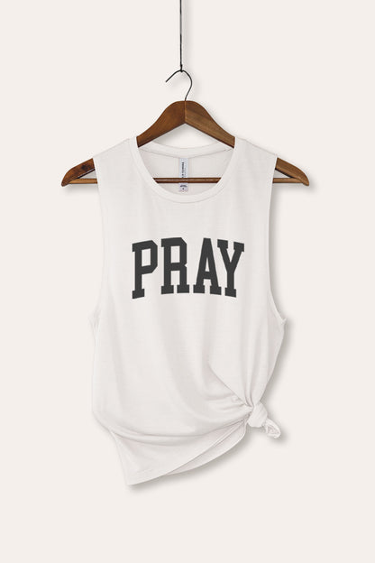Pray Lettering Typography Women's Jersey Tank Top