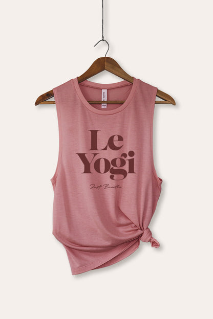 Le Yogi "Just Breathe" Graphic Women's Jersey Tank Top