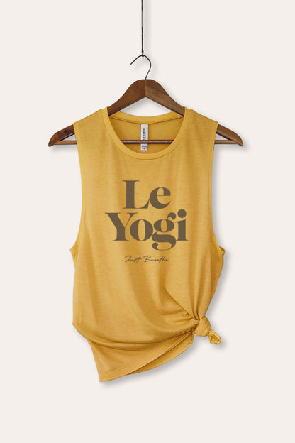 Le Yogi "Just Breathe" Graphic Women's Jersey Tank Top