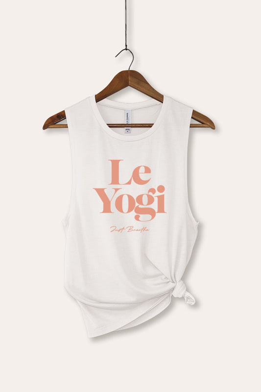 Le Yogi "Just Breathe" Graphic Women's Jersey Tank Top