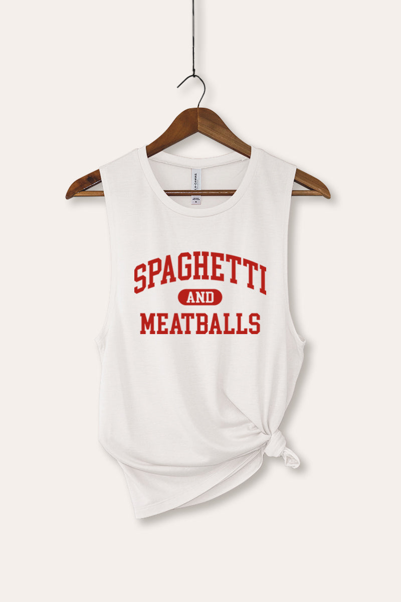 spaghetti & meatballs graphic bella+canvas® tank top