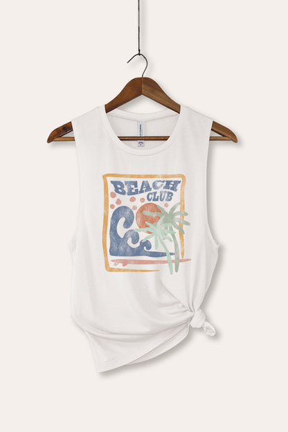 Beach Club Coastal Graphic Women's Jersey Tank Top