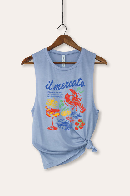 The Market Lobster Coastal Graphic Women's Jersey Tank Top