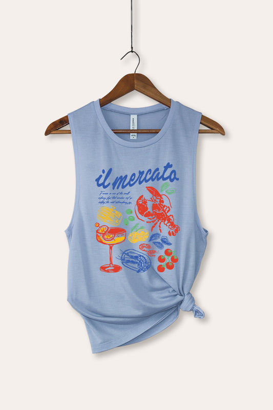 The Market Lobster Coastal Graphic Women's Jersey Tank Top