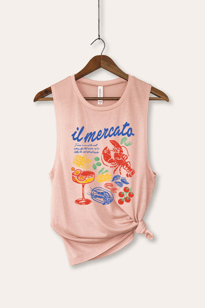 The Market Lobster Coastal Graphic Women's Jersey Tank Top