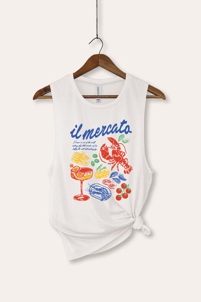 The Market Lobster Coastal Graphic Women's Jersey Tank Top