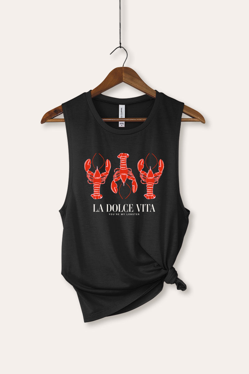 The Sweet Life Lobster Coastal Graphic Women's Jersey Tank Top