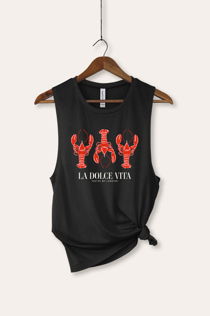 The Sweet Life Lobster Coastal Graphic Women's Jersey Tank Top