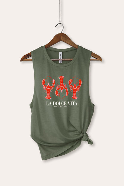 The Sweet Life Lobster Coastal Graphic Women's Jersey Tank Top