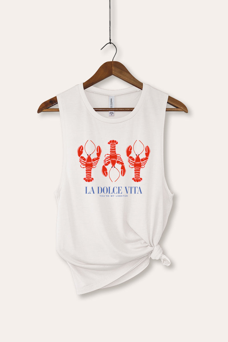 The Sweet Life Lobster Coastal Graphic Women's Jersey Tank Top