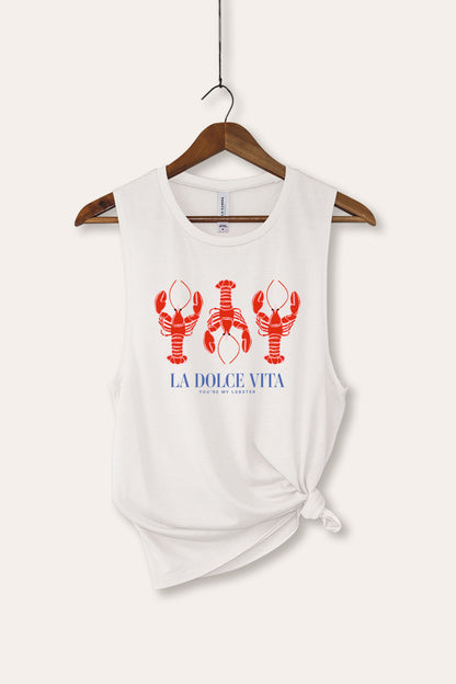 The Sweet Life Lobster Coastal Graphic Women's Jersey Tank Top