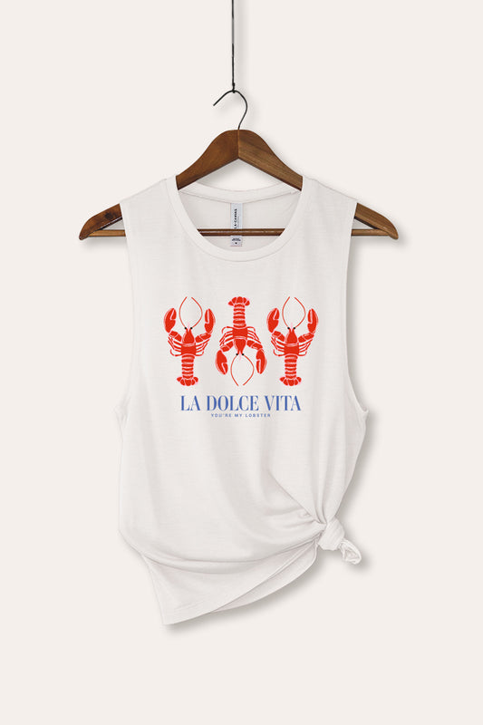 The Sweet Life Lobster Coastal Graphic Women's Jersey Tank Top