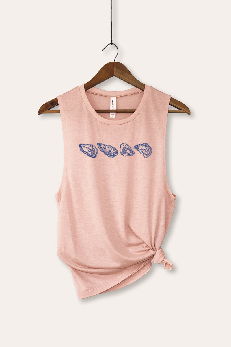 Oyster Coastal Graphic Women's Jersey Tank Top