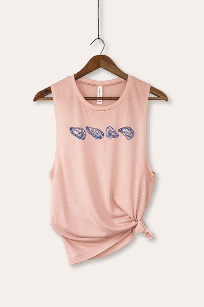 Oyster Coastal Graphic Women's Jersey Tank Top