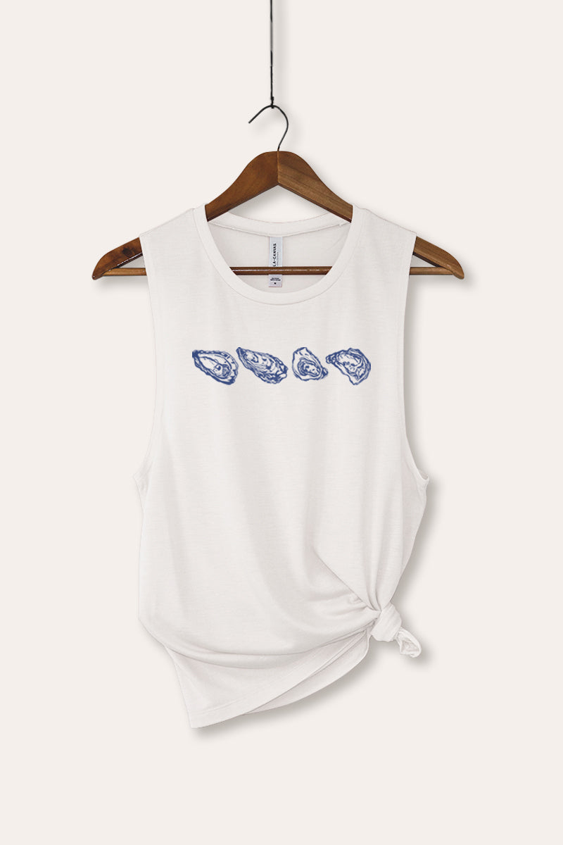 Oyster Coastal Graphic Women's Jersey Tank Top