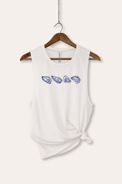 Oyster Coastal Graphic Women's Jersey Tank Top