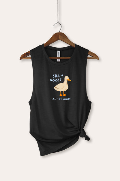 Silly Goose Pastel Graphic Women's Jersey Tank Top