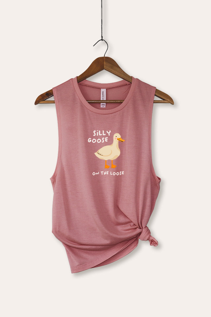 Silly Goose Pastel Graphic Women's Jersey Tank Top