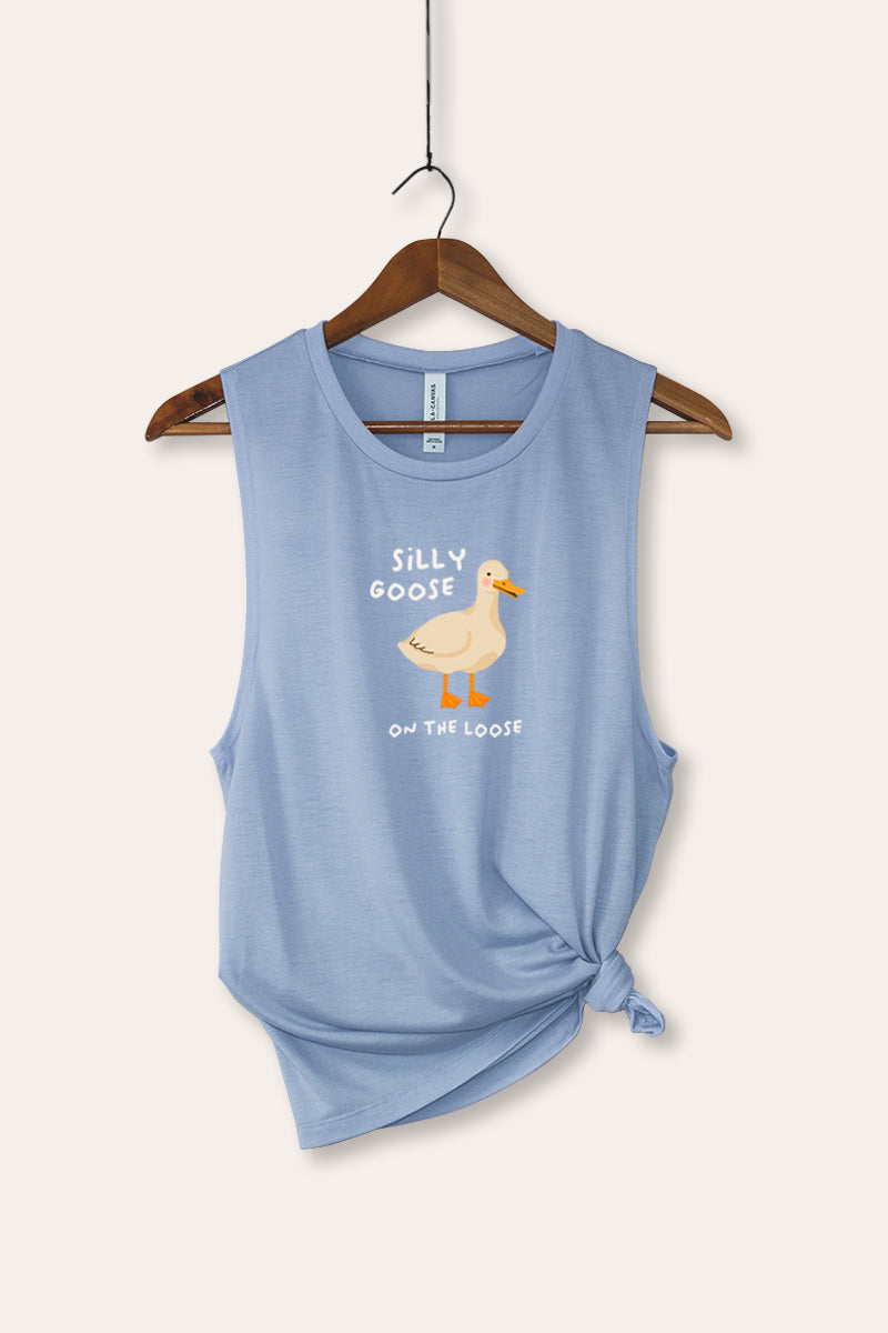 Silly Goose Pastel Graphic Women's Jersey Tank Top