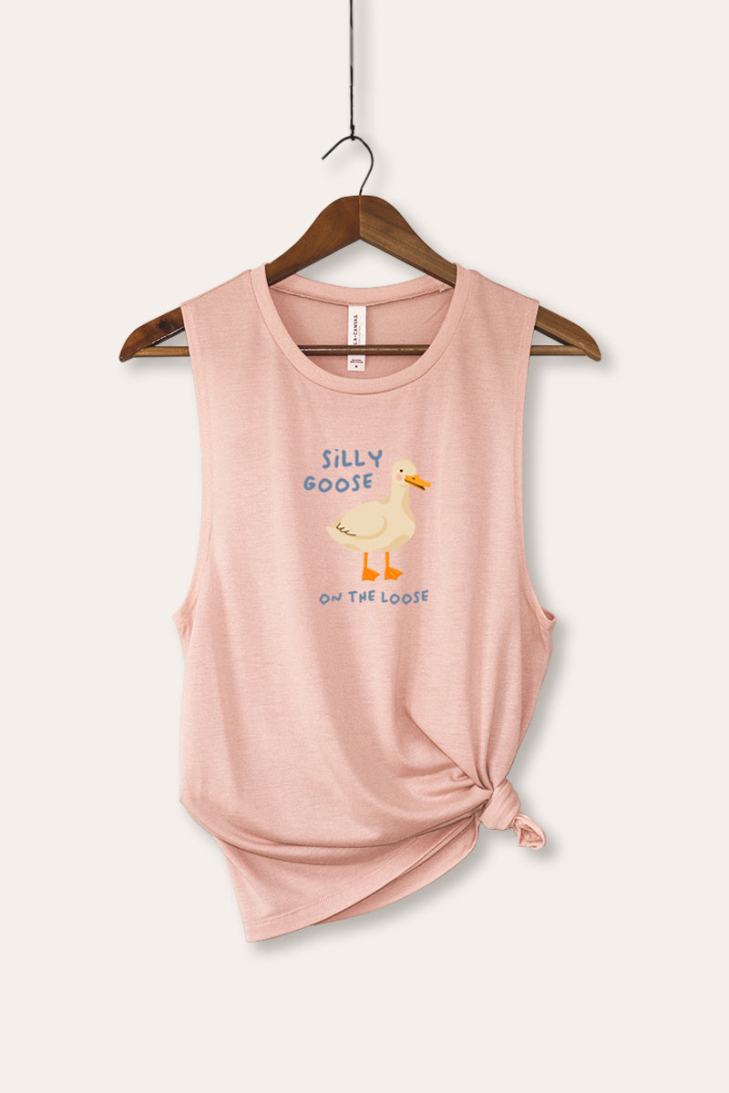 Silly Goose Pastel Graphic Women's Jersey Tank Top