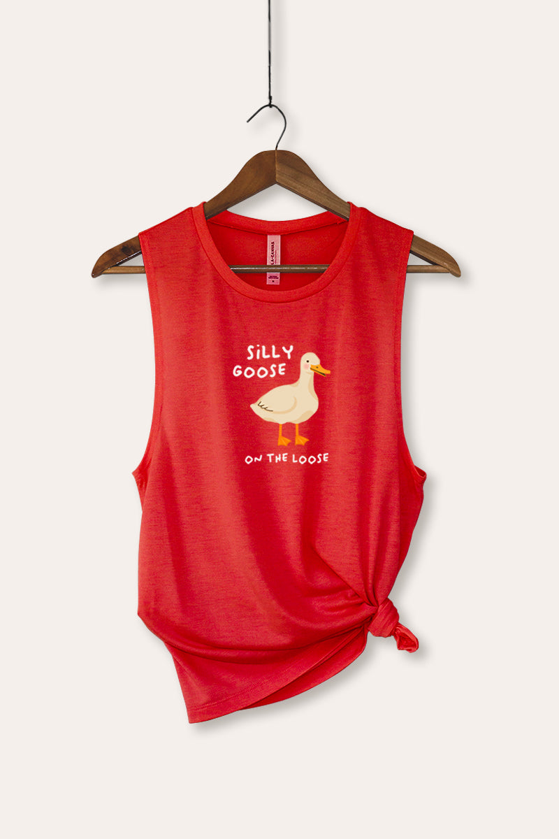Silly Goose Pastel Graphic Women's Jersey Tank Top