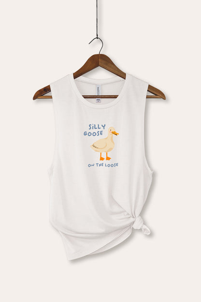 Silly Goose Pastel Graphic Women's Jersey Tank Top