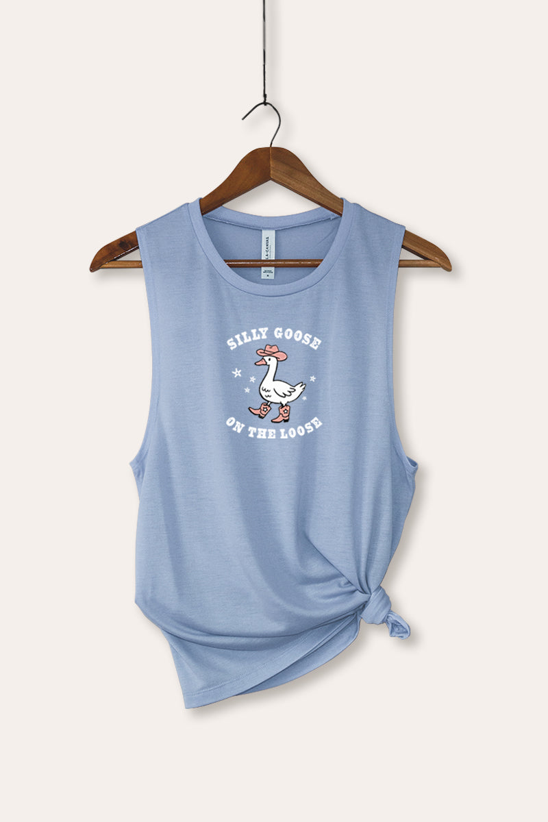 Silly Goose Pastel Graphic Women's Jersey Tank Top