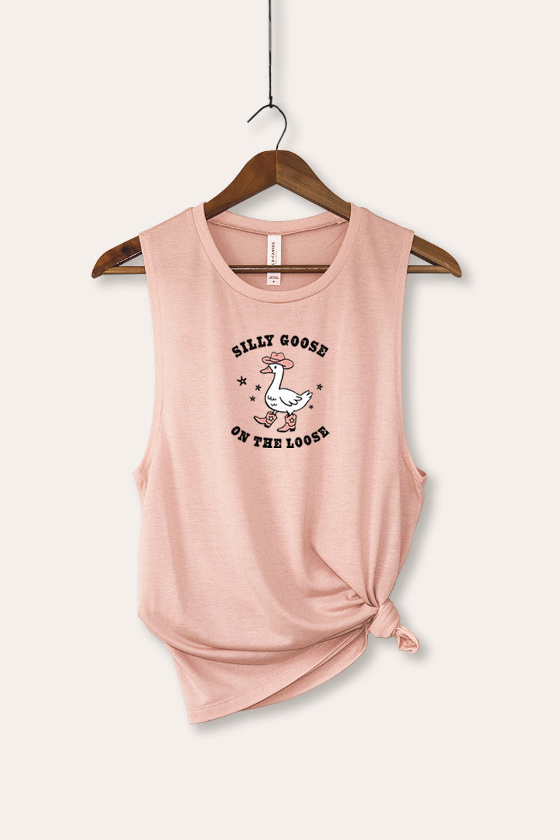 Silly Goose Pastel Graphic Women's Jersey Tank Top