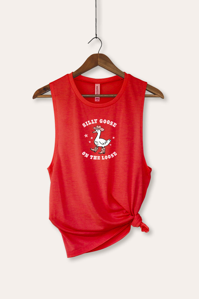 Silly Goose Pastel Graphic Women's Jersey Tank Top