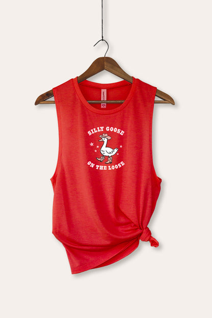 Silly Goose Pastel Graphic Women's Jersey Tank Top