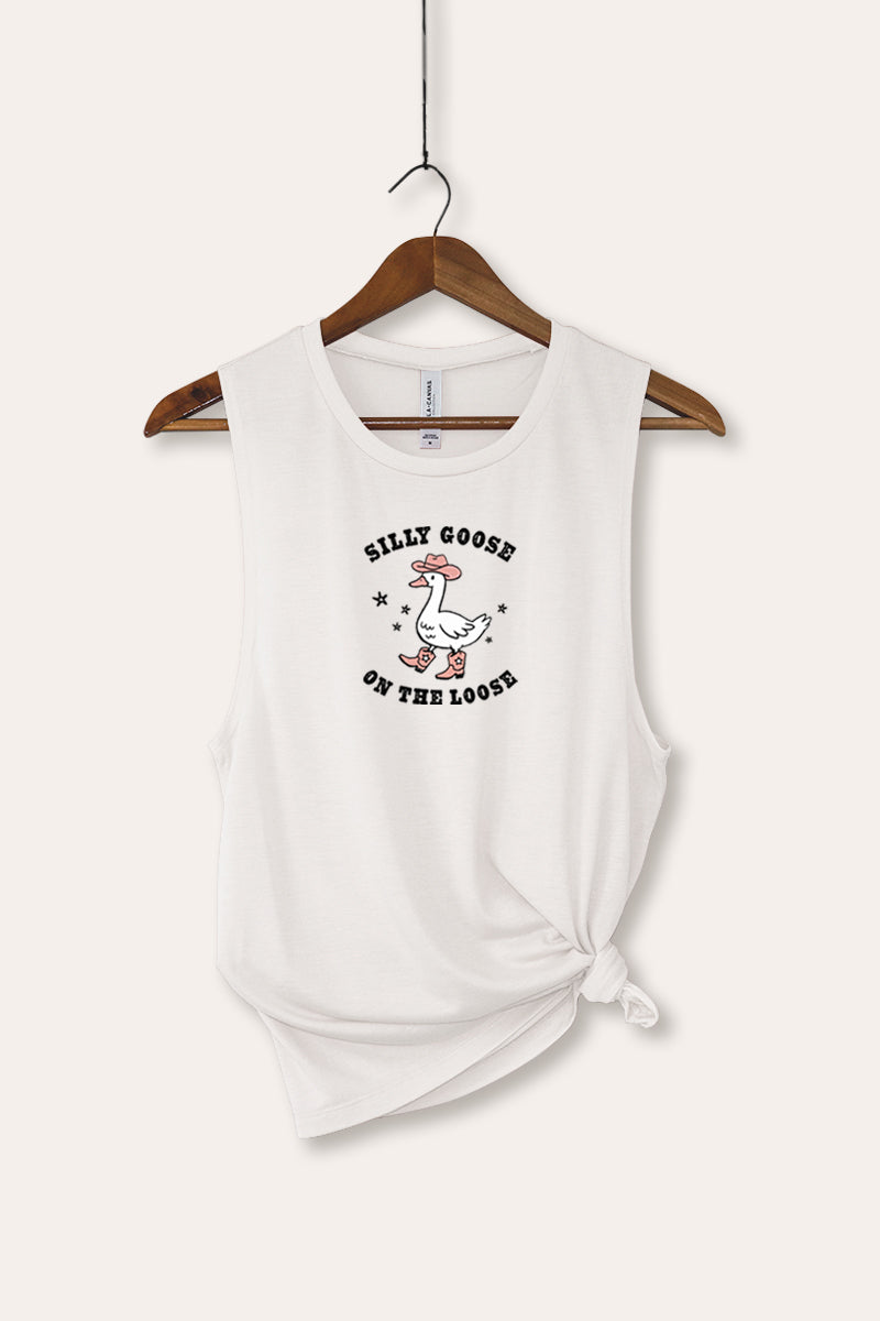 Silly Goose Pastel Graphic Women's Jersey Tank Top