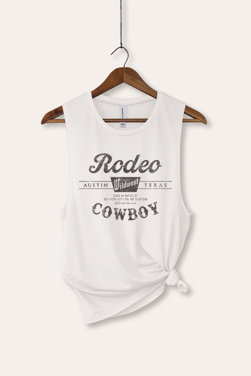 Wild West Rodeo Cowboy Graphic Women's Jersey Tank Top
