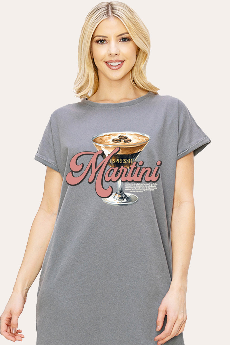 espresso martini graphic midi dress