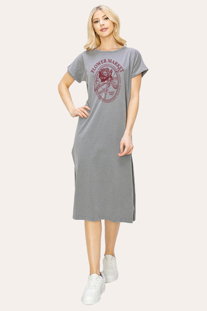 Flower Market Rose Graphic Women's Midi Dress