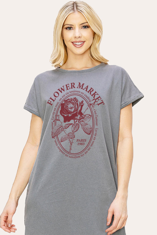 Flower Market Rose Graphic Women's Midi Dress