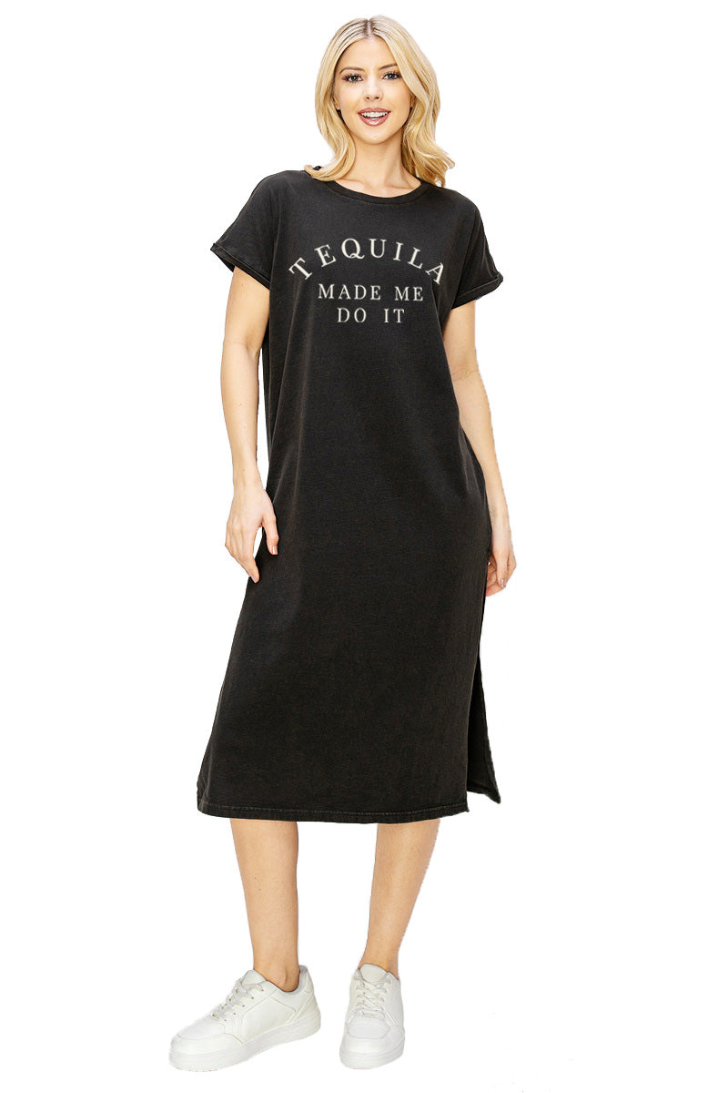 Tequila Made Me Do It Graphic Women's Midi Dress