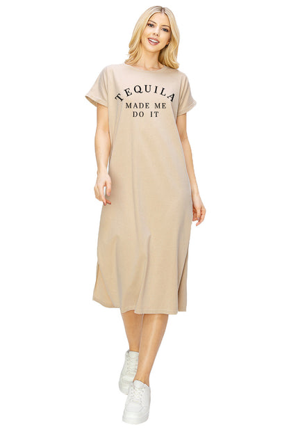 Tequila Made Me Do It Graphic Women's Midi Dress