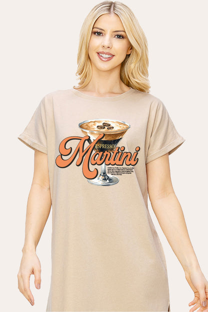 espresso martini graphic midi dress