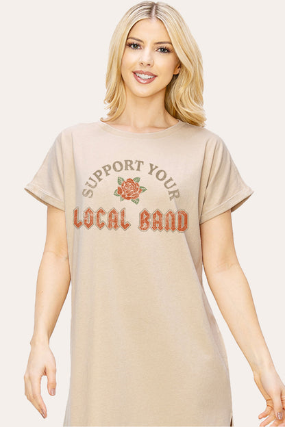 Support Your Local Band Rose Graphic Women's Midi Dress