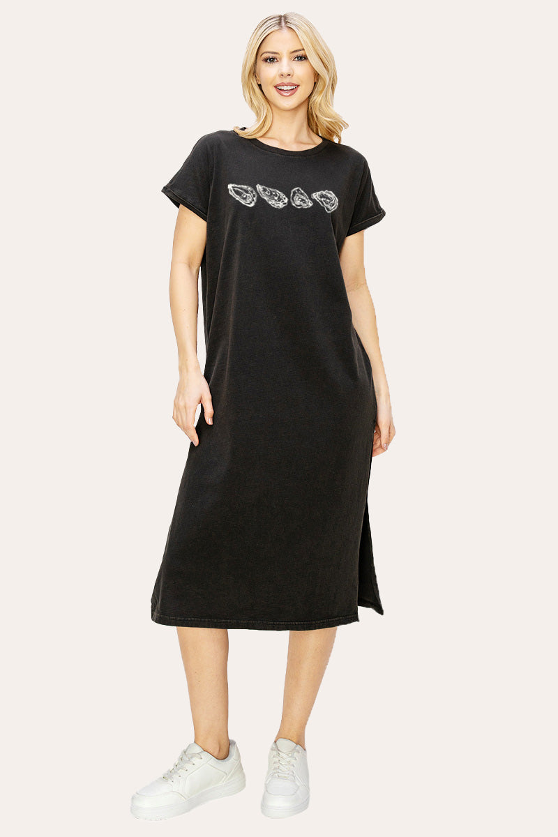 Oyster Coastal Graphic Women's Midi Dress