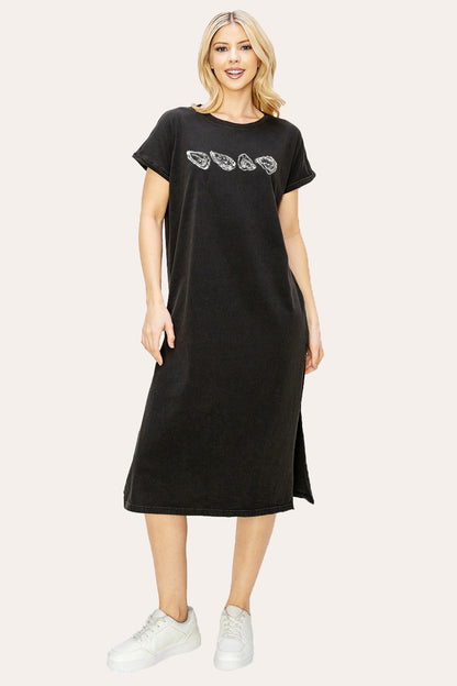 Oyster Coastal Graphic Women's Midi Dress